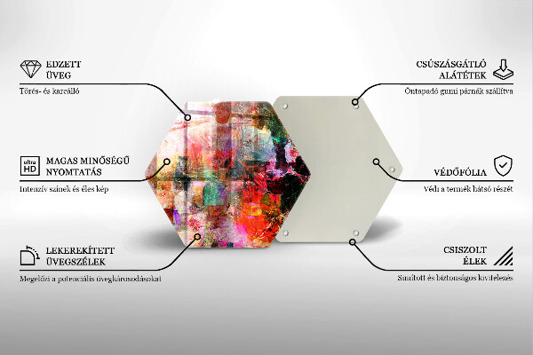 Skärbräda glas sexhörning Måla abstraktion