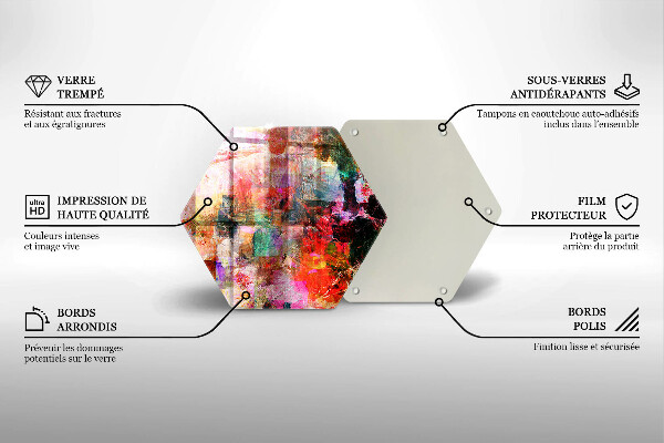 Skärbräda glas sexhörning Måla abstraktion
