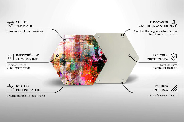 Skärbräda glas sexhörning Måla abstraktion