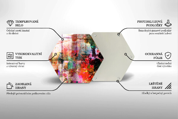 Skärbräda glas sexhörning Måla abstraktion