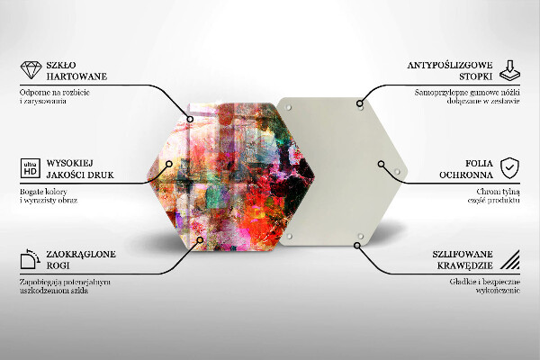 Skärbräda glas sexhörning Måla abstraktion