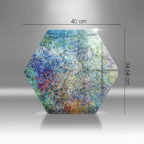 Skärbräda glas sexhörning Färgglad linje abstraktion