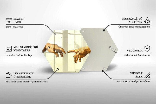 Skärbräda glas sexhörning Skapandet av Adams händer