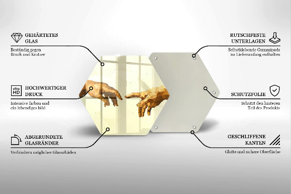 Skärbräda glas sexhörning Skapandet av Adams händer