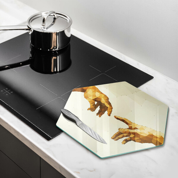 Skärbräda glas sexhörning Skapandet av Adams händer