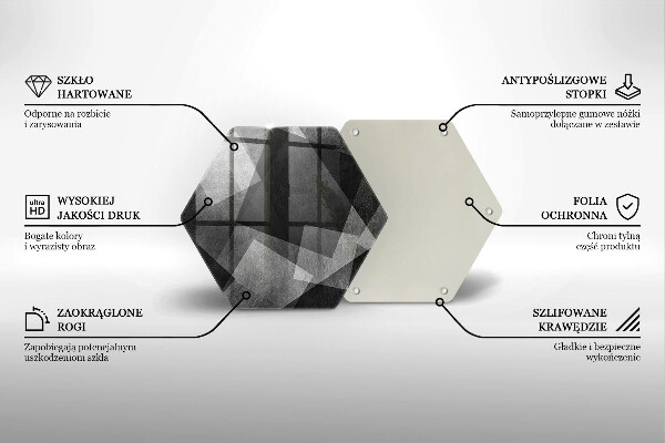 Skärbräda glas sexhörning Geometrisk abstraktion