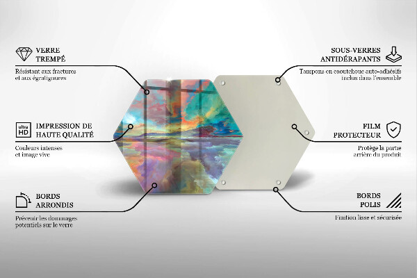 Skärbräda glas sexhörning Färgglad himmel