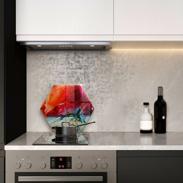 Skärbräda glas sexhörning Målad abstraktion