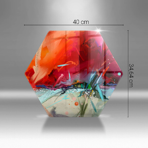 Skärbräda glas sexhörning Målad abstraktion