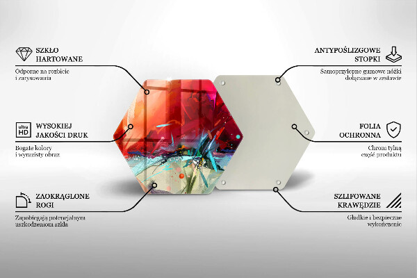 Skärbräda glas sexhörning Målad abstraktion