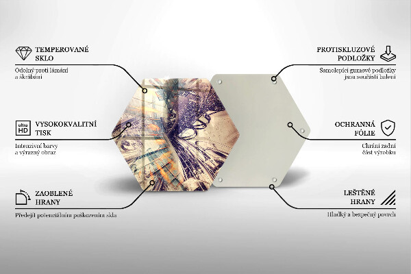 Skärbräda glas sexhörning Modern komposition