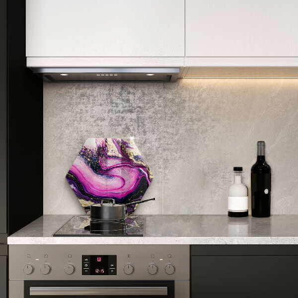 Skärbräda glas sexhörning Abstrakt design guld