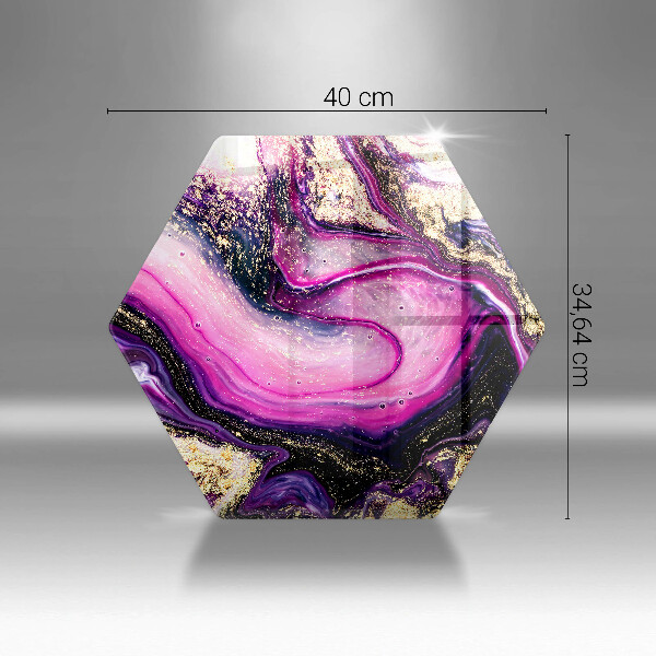 Skärbräda glas sexhörning Abstrakt design guld