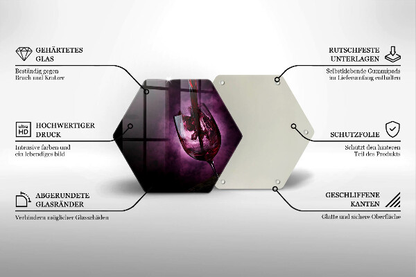 Skärbräda glas sexhörning Ett glas vin