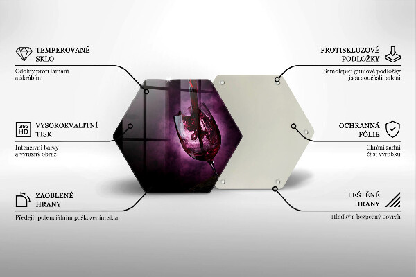 Skärbräda glas sexhörning Ett glas vin