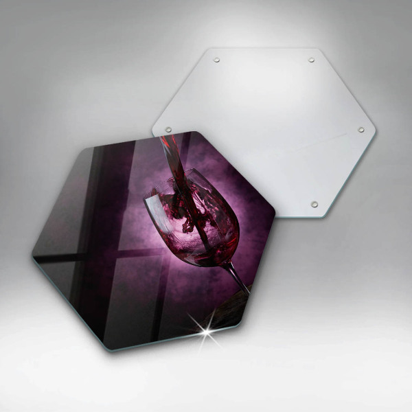 Skärbräda glas sexhörning Ett glas vin