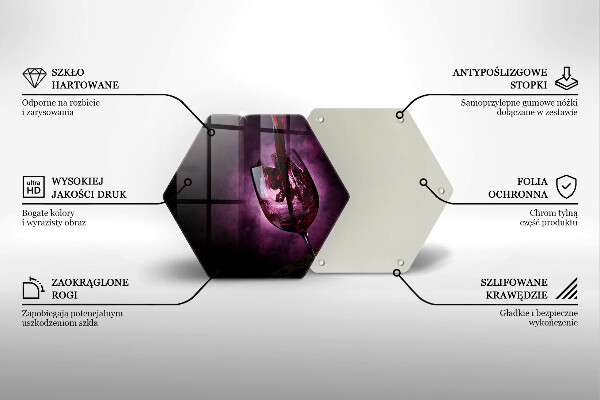 Skärbräda glas sexhörning Ett glas vin
