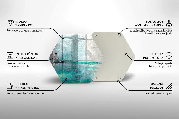 Skärbräda glas sexhörning Måla abstraktion bakgrund