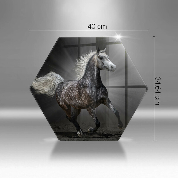 Skärbräda glas sexhörning Häst i galopp