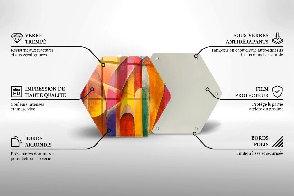 Skärbräda glas sexhörning Färgglad abstraktion