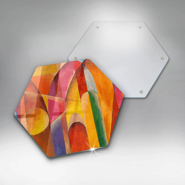 Skärbräda glas sexhörning Färgglad abstraktion