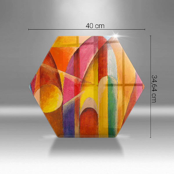 Skärbräda glas sexhörning Färgglad abstraktion
