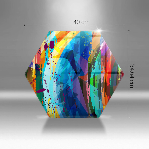 Skärbräda glas sexhörning Färgglada färgfläckar