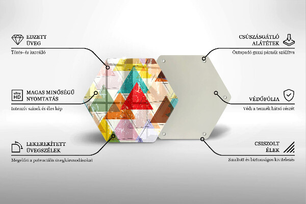 Skärbräda glas sexhörning Målade trianglar