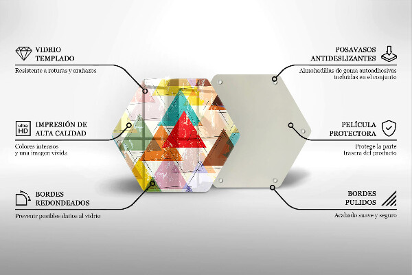 Skärbräda glas sexhörning Målade trianglar