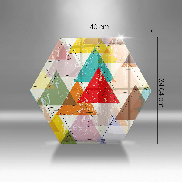 Skärbräda glas sexhörning Målade trianglar