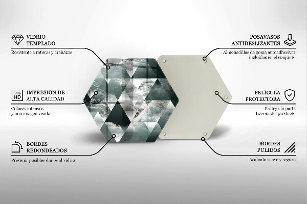 Skärbräda glas sexhörning Trianglar och vatten