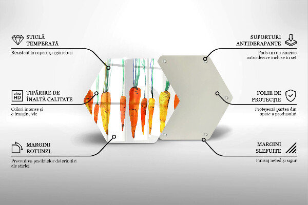 Skärbräda glas sexhörning Morot illustration