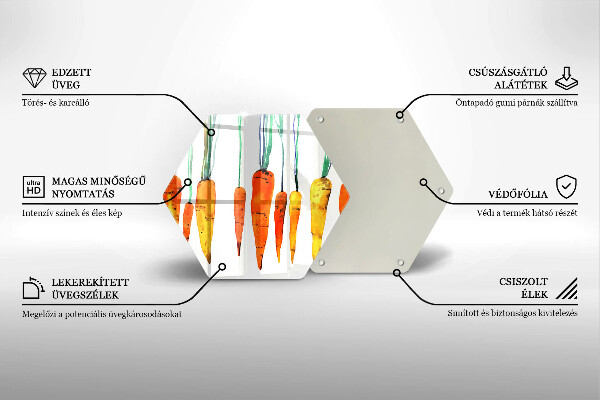 Skärbräda glas sexhörning Morot illustration