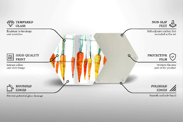Skärbräda glas sexhörning Morot illustration