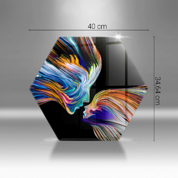 Skärbräda glas sexhörning Kyss abstraktion