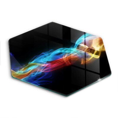 Skärbräda glas sexhörning Färgglad rök