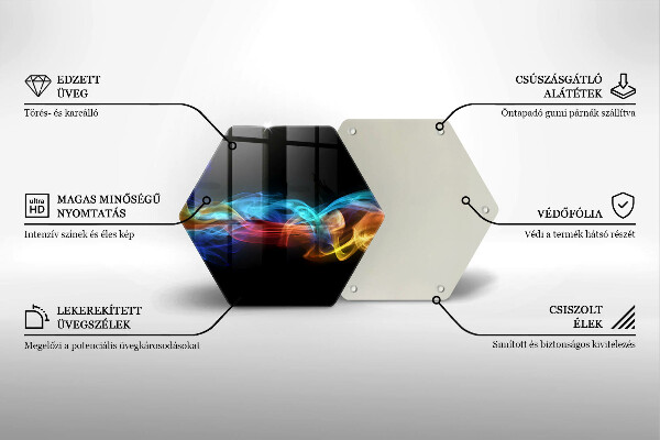 Skärbräda glas sexhörning Färgglad rök