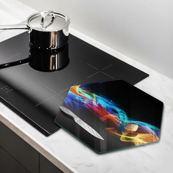 Skärbräda glas sexhörning Färgglad rök