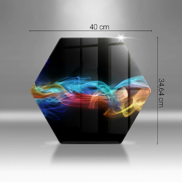 Skärbräda glas sexhörning Färgglad rök