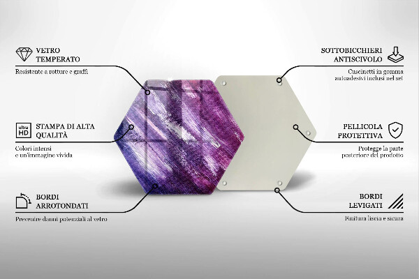 Skärbräda glas sexhörning Måla abstraktion