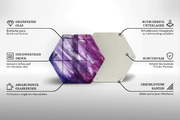 Skärbräda glas sexhörning Måla abstraktion