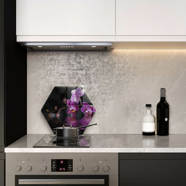 Skärbräda glas sexhörning Orkidé zen vatten