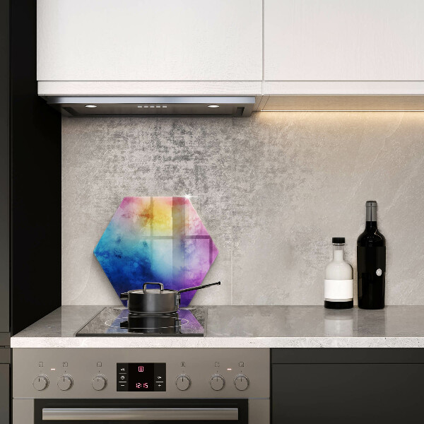 Skärbräda glas sexhörning Regnbågsvattenfärgstänk