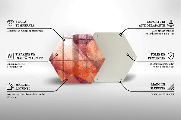 Skärbräda glas sexhörning Abstrakt konst