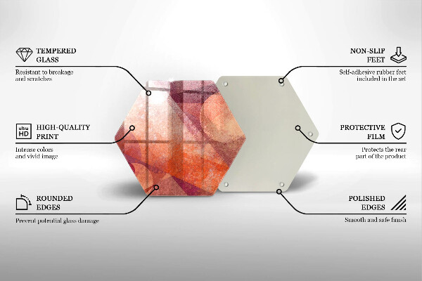 Skärbräda glas sexhörning Abstrakt konst