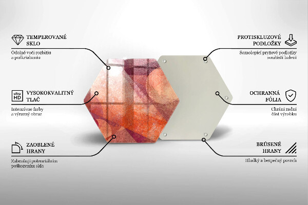 Skärbräda glas sexhörning Abstrakt konst