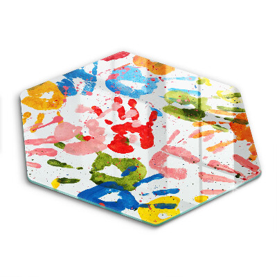 Skärbräda glas sexhörning Spår av barnhänder