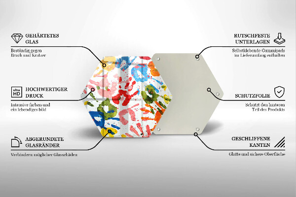 Skärbräda glas sexhörning Spår av barnhänder