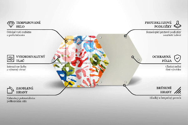 Skärbräda glas sexhörning Spår av barnhänder