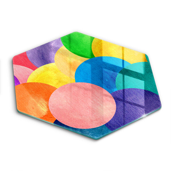 Skärbräda glas sexhörning Färgglada cirklar